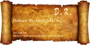 Dohos Krisztián névjegykártya